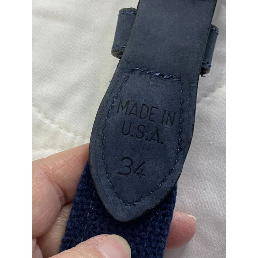 Zeppelin Mens Belt Size 34 Navy Leather Boating SEA RAY BOATS
